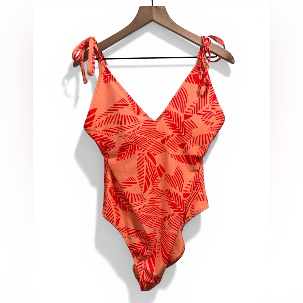 Aerie Peach/Coral Full Coverage One Piece Swimsuit -Size XL